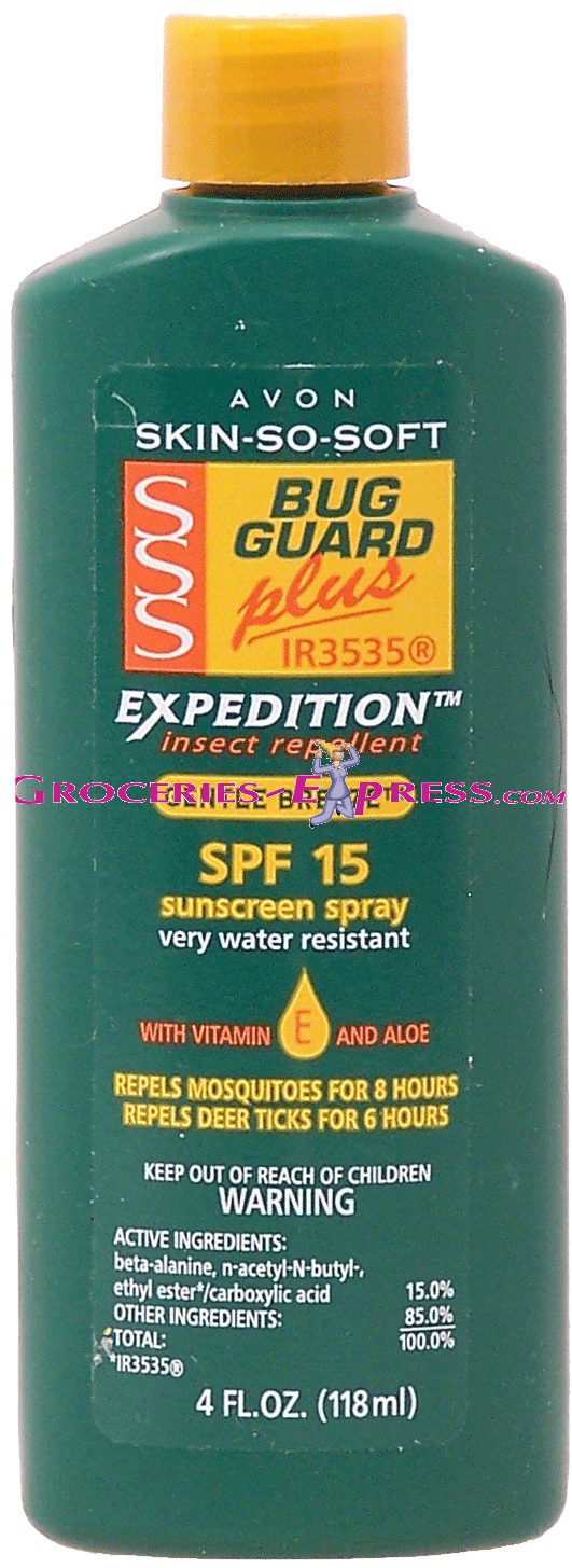 Avon&nbsp;Skin-So-Soft&nbsp;Bug Guard Plus insect repellent, spf 15 sunscreen spray, gentle breeze Full-Size Picture